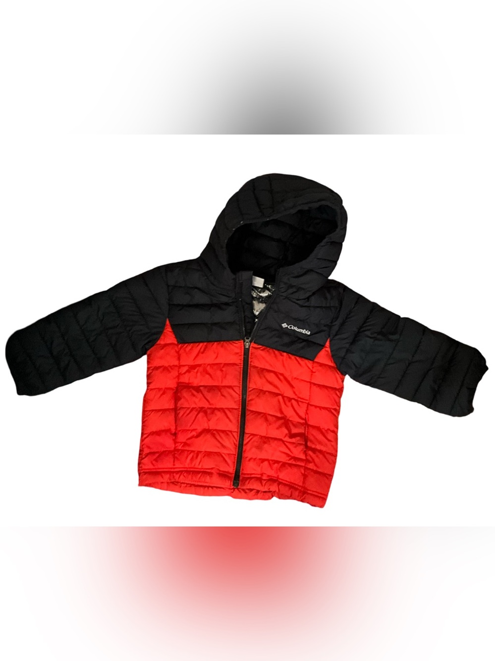 Columbia Kids Powder Lite™ Hooded Jacket Boys size 4T Warp Red/Shark